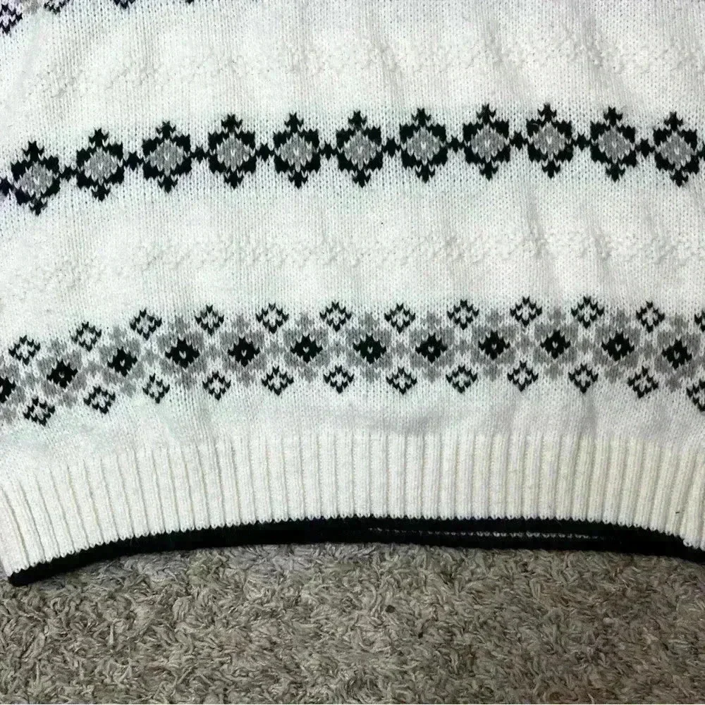 Vintage Nan Dorsey Cable Knit Sweater Made In‎ USA Women Large Cream Heavy Warm